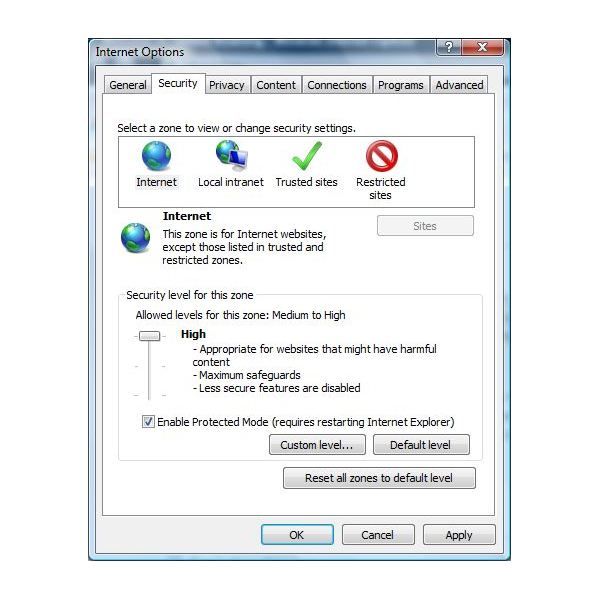 change the security level in internet explorer for mac